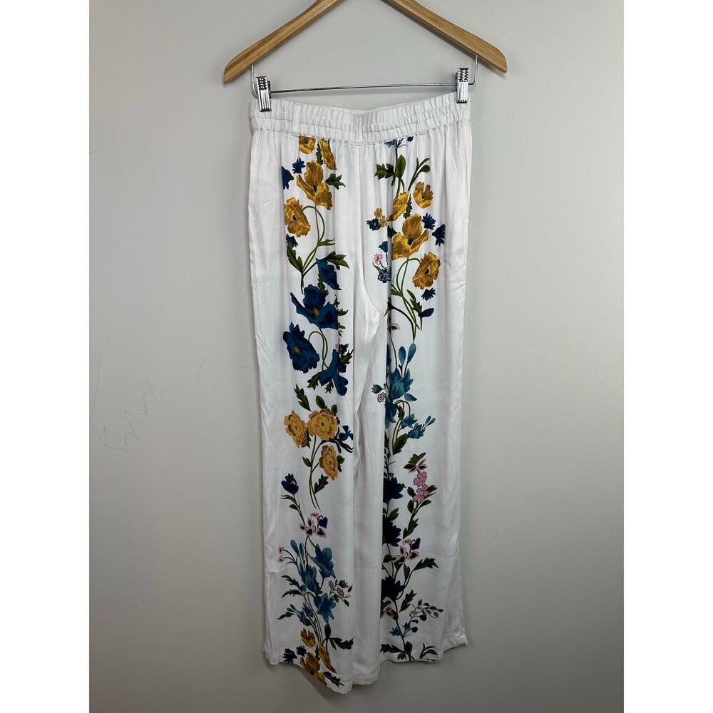 Anthropologie Floral Print Pull-On Wide Leg Drawstring Pants Size XS NWT - Picture 9 of 15